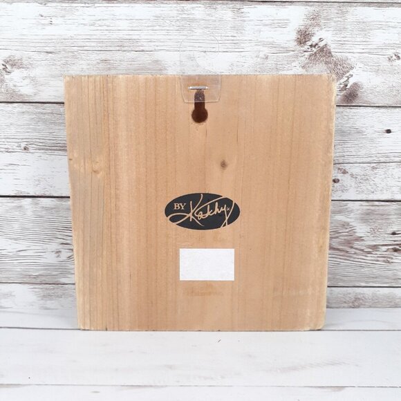 Wood Box Sign Rooster Flower Wreath Tabletop Wall Farmhouse - Picture 3 of 3